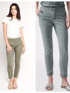 ATM Enzyme Wash Slim Pant 6 GRAY Preppy Clean Girl Minimalist